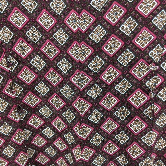 Lucca Urban brown zip front diamond printed long sleeve romper extra small - Picture 7 of 12